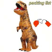 成人充气霸王龙服装，男女通用充气恐龙服装，趣味派对装扮，充气恐龙裙，节日、万圣节派对个性化恐龙服装