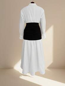 Women's Casual Elegant Party Front Button Long Sleeve Dress