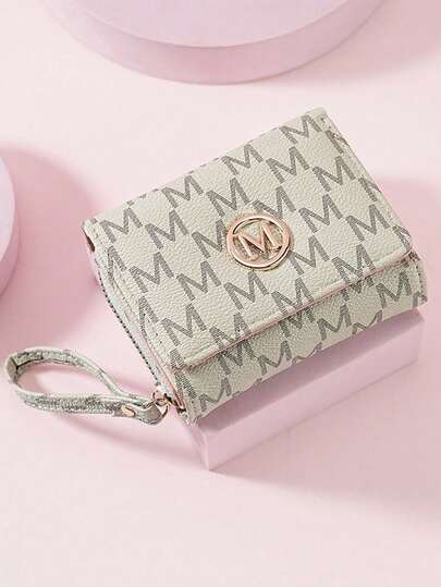 محفظة نسائية عصرية بطراز رجعي، متعددة فتحات البطاقات، مطبوعة بالحروف، إغلاق بسحاب، محفظة صغيرة للعملات مع سير معصم، مناسبة للاستخدام اليومي، هدايا عيد الميلاد والتخرج للنساء، محفظة نقود صغيرة، محفظة جميلة، محفظة معصم