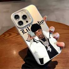 Funda/cubierta de teléfono a prueba de golpes con láser aurora multicolor compatible con 17 16 15 14 13 12 11 Plus Pro Max del rapero musical L-Lil Baby - z2 - Ver 2