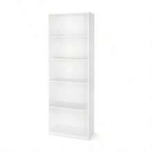 5-Shelf White Bookcase With Adjustable Shelves, Sturdy Open Storage Bookshelf, Easy Assemble, Multi-Use Display Rack For Living Room Home Office Bedroom Study - 白色 - 查看 8