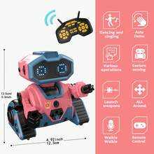 智能机器人玩具，自动演示和手势控制，头部和手臂灵活运动，可跳舞，适合3岁以上儿童，男孩女孩皆宜。 - 彩色 - 查看 8