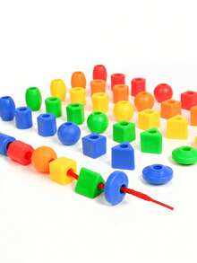 170 piezas Juego de cuentas de plástico, formas divertidas, promueve el desarrollo de habilidades motoras finas - Juguetes de cuentas, números, habilidades de actividad, educativo, kit DIY, adecuado como regalo de Navidad y cumpleaños - Multicolor - Ver 2