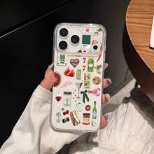 Funda de teléfono a prueba de golpes Funda de teléfono: Collage estético verde de vibración italiana Funda de teléfono transparente para iPhone 17 16 11 15 14 13 12 Pro Max Air Plus Funda de teléfono Regalos para mujeres y adolescentes Funda de teléfono suave y ligera a prueba de golpes - 1 pieza - Ver 4