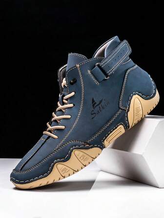 Salkin New Handmade Men's Boots With Elastic Band, Convenient Slip-On Design, Designer Sports Shoes, Men's Outdoor Casual Shoes, Affordable Brand Feel, Daily Commute Versatile Flat Shoes, Non-Slip Durable Leather Shoes, Men's Driving Ankle Boots, Holiday Gift, Soft Comfortable Breathable Spring/Autumn, Plus Size Men's Shoes, Please Order One Size Up