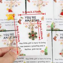 15件套圣诞系列钥匙扣套装，附赠“圣诞快乐”贺卡，幸运礼物，团队礼物，励志礼物，圣诞礼物，幸运礼物，生日礼物 - 彩色 - 查看 3