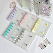 1本彩色M5透明活页本，贴纸本，活页相册，YOUCHENGYOUPIN品牌，双扣5孔活页笔记本，M5账簿，DIY贴纸笔记本，PP材质透明内页，高透明度，大容量便携式活页笔记本，适用于Kpop照片卡、照片卡、计划本、账簿、笔记本、学生返校用品、办公用品等。 - 無色 - 查看 4