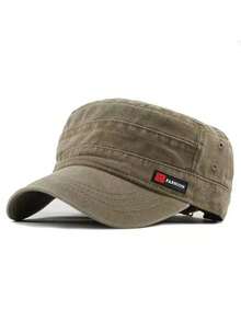Nuovo cappellino militare di FASHOW, colore tinta unita lavato, adatto per attività all'aperto e sport, berretto da baseball minimalista personalizzato, stile flat top - berretto militare FS - Visualizzare 2