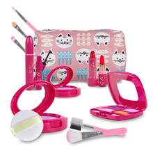 3岁以上女孩过家家化妆套装，带收纳袋 - 儿童化妆包套装及手提包，内含过家家化妆工具 - 玩具化妆套装，完美的圣诞节/生日/新年/节日礼物 - 彩色 - 查看 11