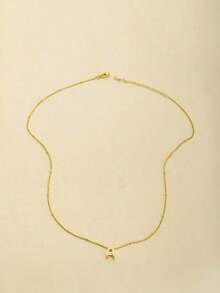 Petite Necklace, Bold Letter Balloon, 3D Initial Letter Gold Plated Pendant Necklace, Personalized Jewelry Women - 金子 - 查看 5