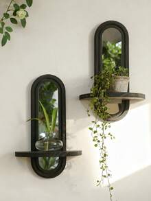 1pc/2pcs Set DIY Arch Wall Mounted Mirror Frame, Modern Decorative Wall Hanging Storage Rack, Minimalist Hanging Vanity Organizer Rack, Elegant Mirror Frame Decor, Suitable For Living Room, Bedroom, Bathroom, Entryway, Dressing Room, Apartment Wall Display - Multicolor - View 4