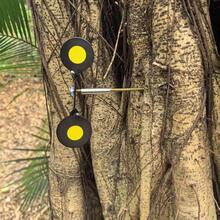 Objetivo redondo de doble cabeza de 3mm engrosado para práctica de tiro con tirachinas en interiores y exteriores, objetivo de acero giratorio de 360 grados