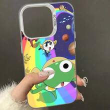 Funda trasera de color plata a prueba de golpes compatible con 17 16 15 14 13 12 11 Pro Max Plus Air, diseño de rana Comic Keroppi Kameo - Z8 - Ver 3