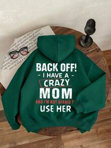 Sudadera con capucha casual para adolescentes/niños con patrón de letras gráficas humorísticas, adecuada para el uso diario de estudiantes - Verde - Ver 2