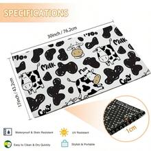 Mogifedc - Tapete antideslizante para puerta de bienvenida de Año Nuevo decoración interior y exterior 17 x 30 pulgadas - Vaca linda - Ver 3