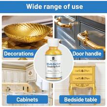ShangTianFeng Gold Paint High-Gloss Multi-Surface Rich Gold Paint Is Suitable For Metal, Wood, Cast Iron, Plastic, Canvas, Electrical Appliances, Acrylic, Enamel, Furniture Scratch Repair And Artistic Handicrafts. Artistic Gold Foil 30ml/1.5oz Quick-Drying Acrylic Metal Finish - Gold - View 5