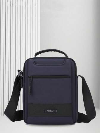 Men's Fashion Casual One Shoulder Bag, Handheld Messenger Bag, Large Capacity Commuter Backpack, Multi-Pocket Laptop Briefcase Pouch