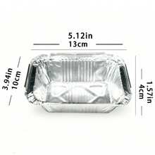 50个/40个/30个一次性外卖平底盘，带透明盖 | 1磅容量铝箔食品容器，密封性好，防漏保鲜 | 以及 | 50个5x4英寸铝箔加热滴水盘，带塑料盖 - 彩色 - 查看 2