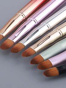 Personalized Custom 2025 New Stretchable Lip Brush Double-Ended With Cap Concealer Makeup Brush Lipstick Brush Lip Brush Small And Portable Makeup Tool - Multicolor - View 3