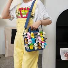 Fashionable And Cute Denim Dual-Purpose Handbag, Suitable For Daily Commuting And Holiday Gifts - 藍色 - 查看 3