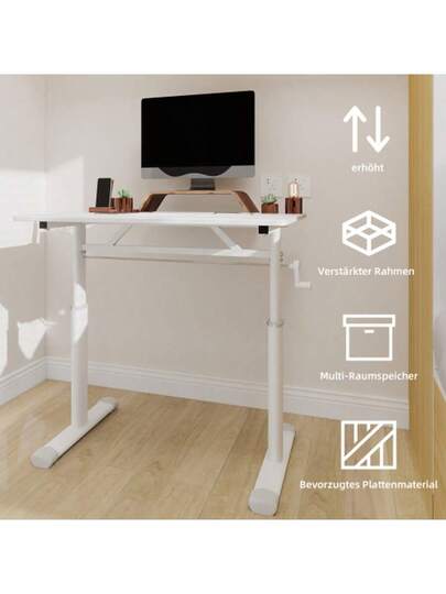 Adjustable Study Bureau Kids Adults Height Adjustable, Multi Purpose Home/Office Desk, Compact view 2