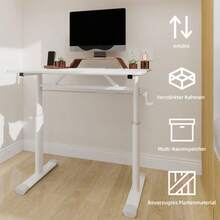 Adjustable Study Desk For Kids & Adults – Height-Adjustable, Multi-Purpose Home/Office Desk, Compact Design - White - View 2