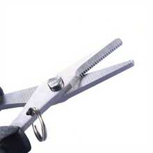 1把钓鱼剪刀，小型不锈钢线剪，防锈剪刀，户外钓鱼工具，鱼钩绑钩工具，钓具盒套装，钓鱼铅坠，钓鱼配件 - 迷你锯齿工具，适用于户外PE编织线路亚钓鱼和鲈鱼钓鱼