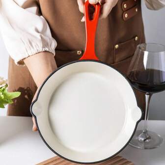 Sartén de hierro fundido, sartén antiadherente resistente, sartén multifuncional de hierro fundido, sartén para hornear, apta tanto para uso en la cocina como en exteriores. Es un excelente artículo de menaje de cocina para cocinar bistecs, pollo y hamburguesas.