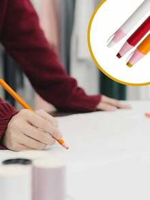 6pcs Sewing Mark Pencil,Tailor's Marking And Tracing Tools,Free Cutting Crayons,Sewing Fabric Pencil,Quilting,For Fabrics,Wood,Glass,Garments,Metal,Fabrics,Film,Paper, Automatic Vanishing Chalk, Tailor's Mark And Trace Tool Kit, Crafts And Dressmaking,Random Color - Multicolor - View 6