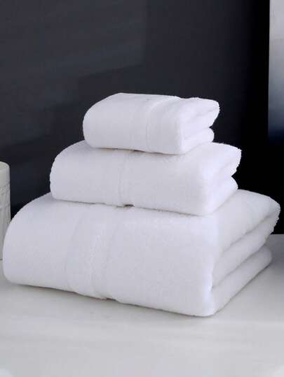 3pcs/1pc Modern Minimalist Cotton Bath Towels, Super Soft & Absorbent, Extra Large Bath Towel, Quick Dry, Non-Shedding, Sauna Towel, High Quality, Lightweight, Guest Towel, Best Gift For Partner, Face Towel 34*34, Hand Towel 34*75, Bath Towel 70*140