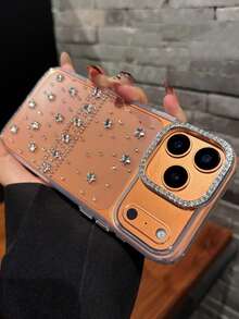 Ốp lưng điện thoại bằng silicon mềm trong suốt dễ thương đính nơ ngọc trai 3D sang trọng tương thích với iPhone 17 Pro Max Air 16 15 14 13 12 11 Pro Max MiNi XR X XS Max 7 8 Plus - Ngôi sao kim cương - Xem 2