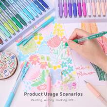 Bút gel LANGUO có thể thu vào để tô màu, 36/54/72/90 màu, bút màu đầu nhọn 0,7mm dùng cho giấy đen trắng, hoàn hảo để vẽ, viết, ghi nhật ký, đi học, văn phòng và gia đình - Nhiều màu - Xem 3