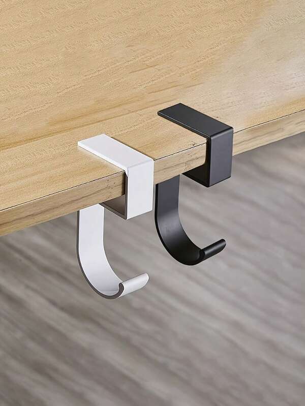 1pc 5-Shaped Desk Edge Bag Rack, Desk Edge Hanging Hook, Non-Stick Detachable Hook, Removable And Movable Hook, Back To School