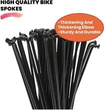 14G Bike Spokes 2mm Spokes MTB Road Bike Wheels Black Spokes Steel 76mm - 305mm With Nipples 38pcsBlack, 14G - 185mm - Black-14G-185mm - View 6