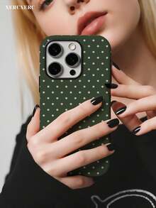 Green Polka Dot 2 In 1 PC TPU Phone Case, Matte/Light Finish, Matching Phone Cases, Funda Para Phone, Cover Phone, Christmas Phone Case, Phone Case For Phone 11 12 13 14 15 16 16e 17 Pro ProMax For Phone Air - 綠色 - 查看 6