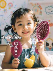 1pc Customized Children's Comb, Can Personalize Name, Mini Wet Hair Brush, Toddler Comb, Kids Comb, Baby Brush, Girls Gift, Dance, Cheerleading, Party Favor, Children's Travel Comb, Christmas Gift For Kids, Gift For Him, Gift For Friends, Toddler Gift, Personalized Children's Gift, Kids Gift, Children's Day Gift, Christmas Gift - Multicolor - View 13