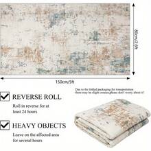 1PC Modern Abstract-Style Large-Area Carpet, Featuring Premium High-Density Thick Material. This Luxurious Carpet Boasts Personalized Pattern Designs That Complement Various Home Decor Styles. Machine-Washable With Anti-Slip Backing, Available In Multiple Sizes For Living Rooms, Bedrooms, And Entryways, Suitable For Year-Round Use.