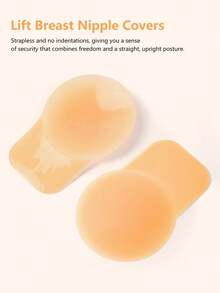 vfvQueen 1 Piece Of Plus Size Invisible Adhesive Bra, Seamless Silicone Large Cup Bra, With Push-Up And Lift-Up Functions, Women's Underwear Accessories, Featuring A Front Band Closure Design. 1 Pair Of Plus Size Invisible Lift-Up Chest Pads, Seamless Self-Adhesive Lift-Up Breast Pads, Strapless And Backless, With Streamlined Shape And Smooth Texture. - Multicolor - View 10