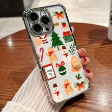 Funda de Teléfono con Patrón de Galleta de Árbol de Navidad de Copo de Nieve, Adecuada para 17, 16e, 16, 15, 14, 13, 12, 11,, Pro, X, XR, XSMAX, 8, Plus - Funda Transparente Suave a Prueba de Golpes, Funda de Teléfono con Diseño de Santa Claus Impreso a la Moda, Funda de Teléfono de Invierno Linda, Funda de Teléfono con Colgante de Invierno Linda, Funda de Teléfono de Muñeco de Nieve de Navidad, Patrón de Vacaciones, Tema de Vacaciones, Material Duradero, Diseño Impreso, Comprador de Vacaciones - Colores mixtos - Ver 3