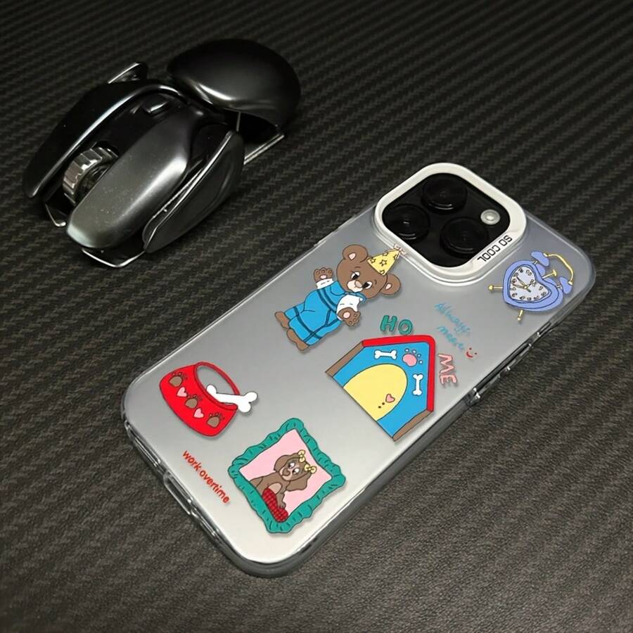 Adecuado para 16Promax/ 16Plus/ 16Pro/ 16, 15/ 14/ 13/ 12/ 11? Funda de Teléfono IMD Láser de Patrón Creativo de Moda con Gradiente de Color, Funda de Teléfono Híbrida Clásica Antideslizante y a Prueba de Golpes, y Opción de Regalo Ideal. - Colores mixtos - Ver 1