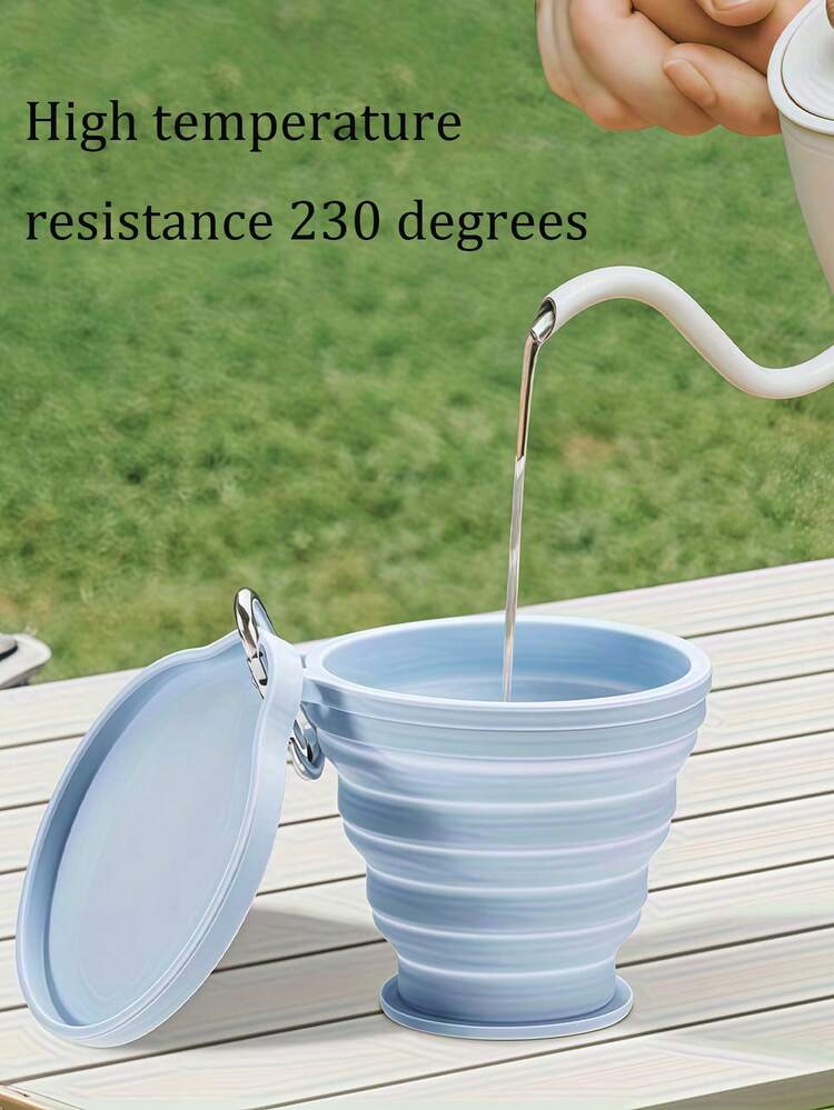 Portable Foldable Silicone Water Cup With Lid, Reusable, Collapsible, Compact Mini Sports Bottle For Hiking, Climbing, Outdoor Adventure, Travel, Camping, Essential Accessory - Multicolor - View 4