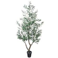 LEMEGO Upgraded Olive Tree Artificial Plants 6ft 7ft Faux Olive Trees With 3 Branches And Lifelike Fruits Outdoor Indoor Realistic Potted Plant For Mordern Home Office Living Room Decor - 綠色 - 查看 10