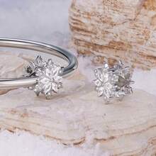 WOSTU 1个925纯银哑光雪花企鹅吊坠，配硅胶隔珠，适合女士手链，时尚DIY饰品礼品 - 銀色 - 查看 5