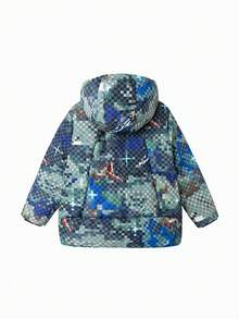 Balabala Kids Boys Hooded Down Jacket, Winter 2025 Warm & Protective - Green Tone - View 5