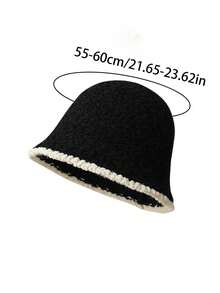 Sombrero de cubo de mujer de punto y felpa, cálido y a prueba de viento para otoño e invierno, sombrero de viaje versátil. Atuendo de clima frío para mujer - B - Ver 10