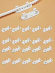 Wire Fixing Clip, Punch-Free Socket Strip, Wall Wiring, Self-Adhesive, High Viscosity Storage Clip, Cable Organizer - White - View 9