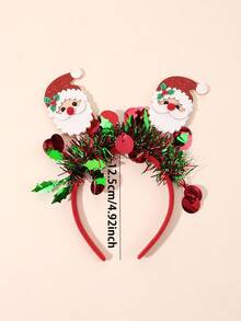 1 Stück Weihnachtsmann Haarband für Mädchen, festliches rotes grünes Pailletten Neujahrshaarband, Weihnachtsparty Weihnachtsmann Haarband, themengebundenes glitzerndes Weihnachtsmann Haarband, Weihnachts Haarreifen, Haaraccessoires für Teenager. - Verschiedenfarbig - Übersicht 6