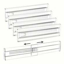 Drawer Dividers, Expandable Drawer Organizers For Clothes, Adjustable Dividers, Separators For Kitchen/Bedroom/Office/Bathroom Organization And Storage - Trong sáng - Xem 4