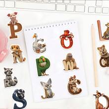 50PCS Cartoon Alphabet Animal Doodle Stickers Cute Decals DIY Decoration Skateboard Phone Case Laptop Bike Fridge Waterproof Graffiti Stickers - Multicolor - View 9