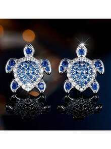 Pair Of Cute And Exquisite Turtle Earrings, Women's Party Banquet Fashion Accessories - 藍色 - 查看 9